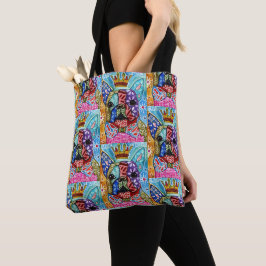 Cute and Colorful Boston Terrier Pop Art Tote Bag Tygkasse