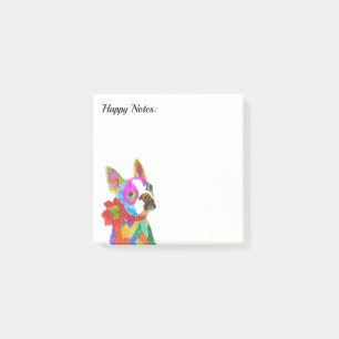 Cute and Colorful Boston Terrier Post-it Block