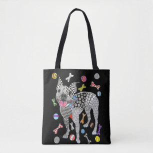 Cute and Colorful Boston Terrier Tote Bag Tygkasse