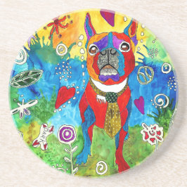 Cute and Colorful Boston Terrier Underlägg
