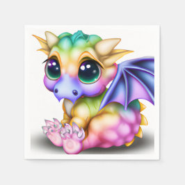 Cute and Colorful Kawaii Baby Dargon Pappersservett
