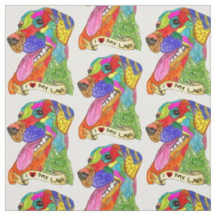 Cute and Colorful Labrador Retriever Fabric Tyg