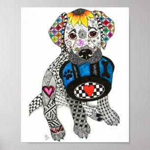 Cute and Colorful Labrador Retriever Poster 8" x10
