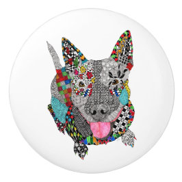 Cute and Colorful Pit Bull Door Knob Knopp