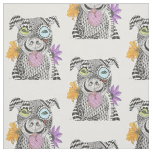 Cute and Colorful Pit Bull Fabric Tyg