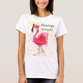 Cute and Colorful Rosa Flamingo in Krona T-Shirt