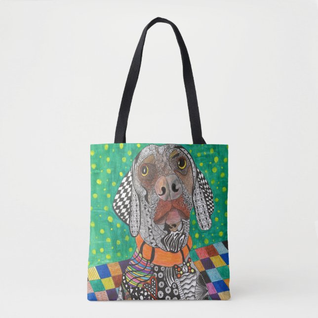 Cute and Colorful Weimaraner Tote Bag Tygkasse (Framsida)
