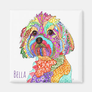 Cute and Colorful Yorkipoo Magnet