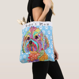 Cute and Colorful Yorkipoo Personlig Tygkasse