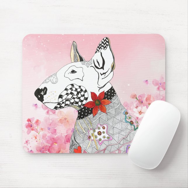 Cute and Colorlful Bull Terrier Mousepad Musmatta (Med mus)