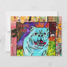 Cute and Colororous English Bulldog Greeting Card Inbjudningar