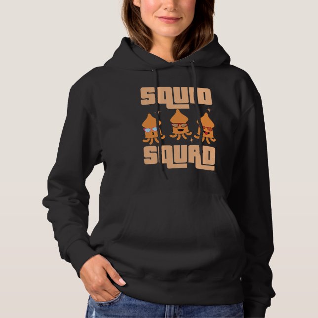 Cute And Cool Squid Squad Family Seafood T Shirt (Framsida)