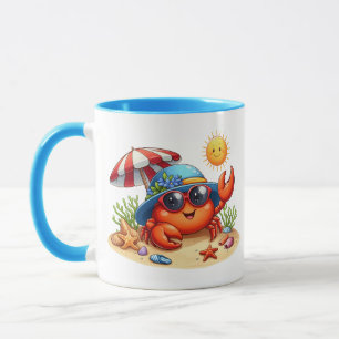 Cute and crab add monogram mugg
