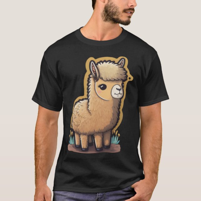 Cute and Cropped Andean Beauty Trendy Gen Z Llama T Shirt (Framsida)