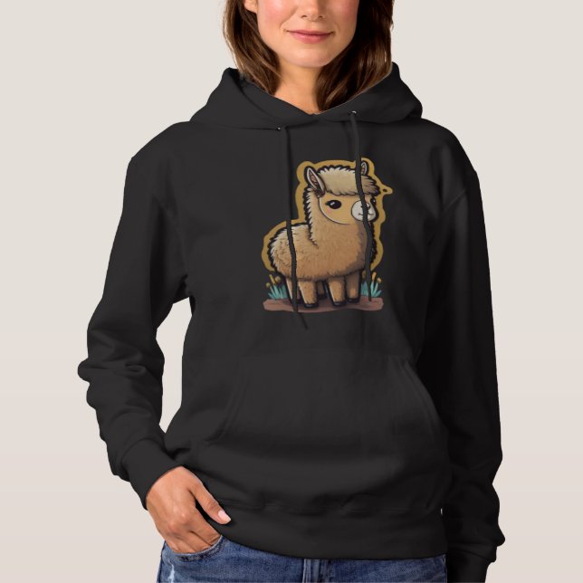 Cute and Cropped Andean Beauty Trendy Gen Z Llama T Shirt (Framsida)