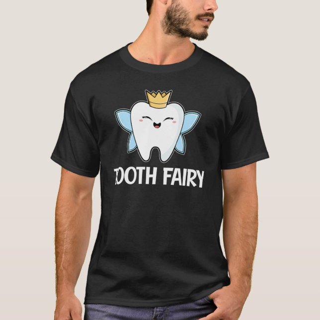 Cute And  Dental Care Tooth Fairy T Shirt (Framsida)