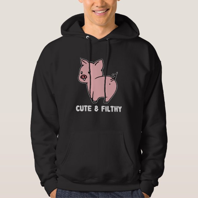 Cute And Filthy Pig Hoodie (Framsida)