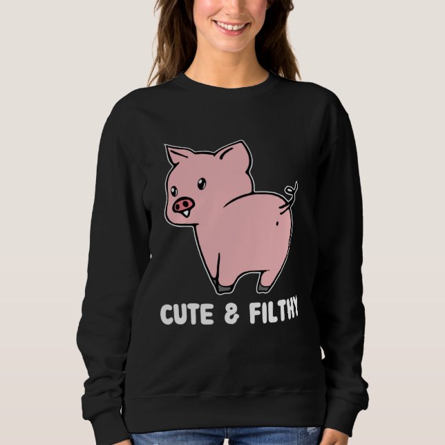 Cute And Filthy Pig T Shirt (Framsida)