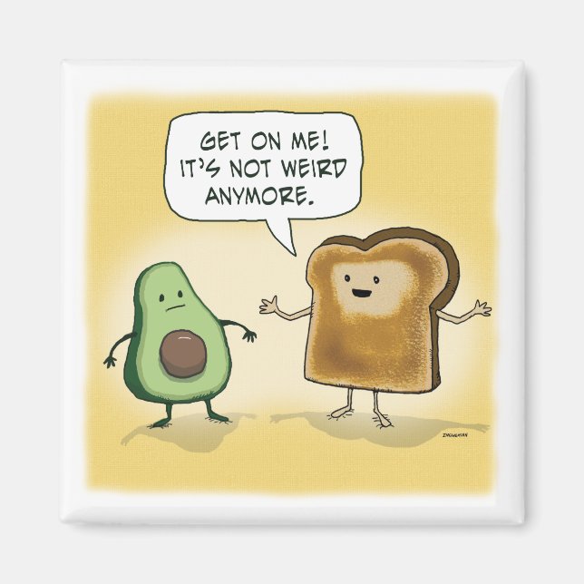 Cute and Funny Avocado Toast Magnet (Framsidan)