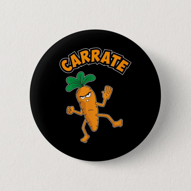 Cute and funny Carrate Karate Training Carrot Pun Knapp (Framsida)