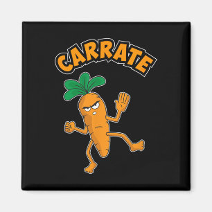 Cute and funny Carrate Karate Training Carrot Pun Magnet
