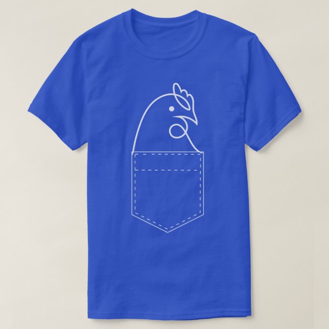 Cute and Funny Chicken i Pocket Chicken Älskare T Shirt (Design framsida)