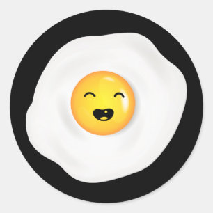 Cute and Funny Fried Egg American Breakfast Runt Klistermärke