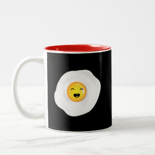 Cute and Funny Fried Egg American Breakfast Två-Tonad Mugg