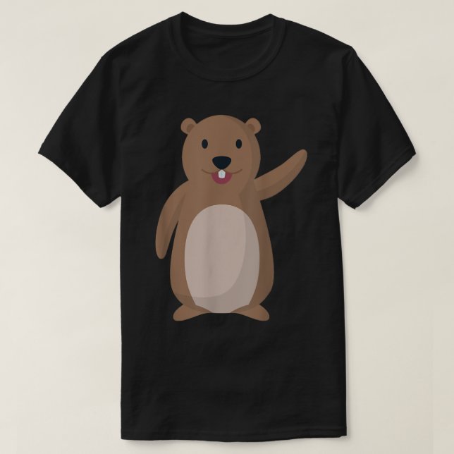 Cute and Funny Lycklig Groundhog Day Shirt T Shirt (Design framsida)