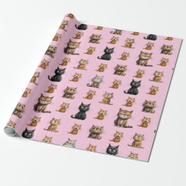 Cute and FUNNY Mad Arg Black, Orange Cat Rosa Presentpapper