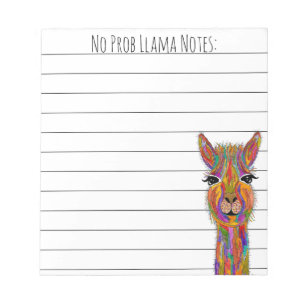 Cute and Funny No Prob Llama Llama Anteckningsbloc Anteckningsblock