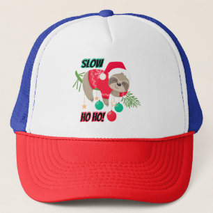 Cute and Funny Santa's Sloth Slow Ho Ho Keps