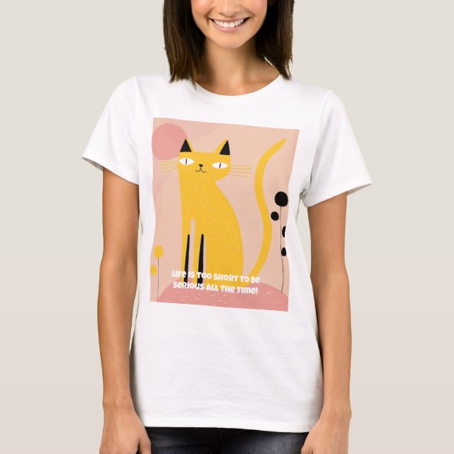 Cute and Funny Smiling Cat T-Shirt for Cat Lovers (Framsida)
