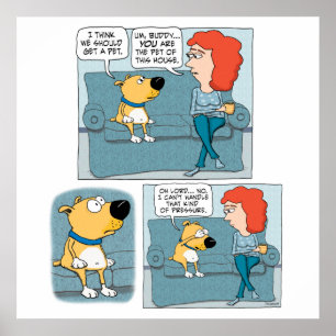 Cute and Funny Stressat Hund Poster