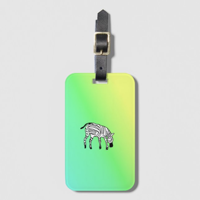 Cute and Happy Kenya Zebra Birthday Bagagebricka (Framsida vertikal)