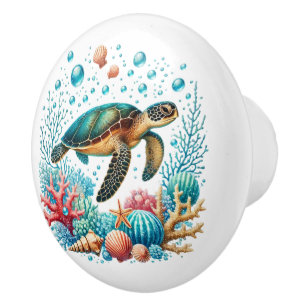 Cute and house sea sköldpadda knopp