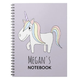 Cute and Lila Magic Unicorn School Anteckningsbok