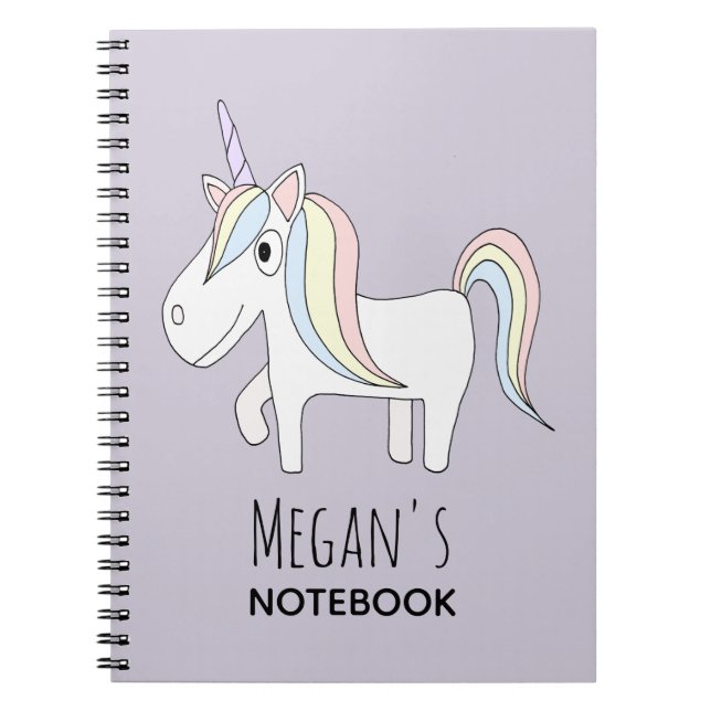 Cute and Lila Magic Unicorn School Anteckningsbok (Framsidan)