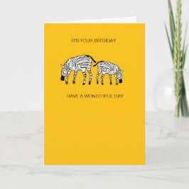 Cute and Lycklig Kenyan Zebrors Birday Card Kort