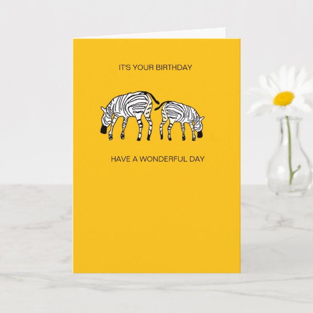 Cute and Lycklig Kenyan Zebrors Birday Card Kort (Liten växt)