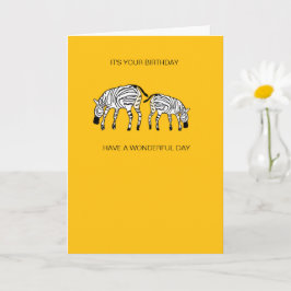 Cute and Lycklig Kenyan Zebrors Birday Card Kort