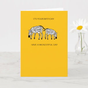 Cute and Lycklig Kenyan Zebrors Birday Card Kort