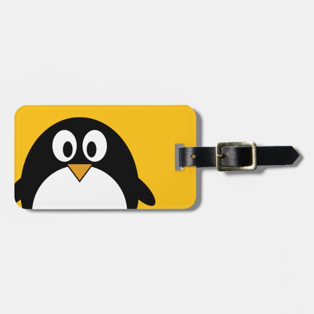 Cute and Modern Tecknad Penguin Bagagebricka (Horisontell Framsida)