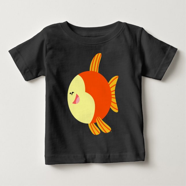 Cute and Plump Tecknad Fish Baby T-Shirt (Framsida)