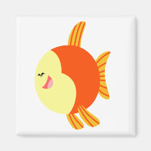 Cute and Plump Tecknad Fish Magnet