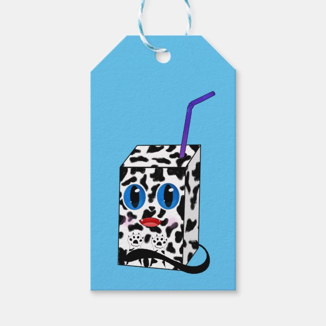 Cute and Quirky: Mjölk Cat Illustration Presentetikett (Framsidan)