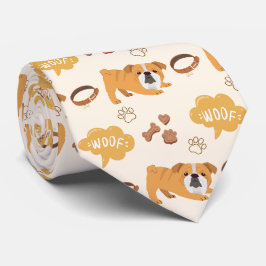 Cute and Roligt Hund Mönster (Bulldog) Slips