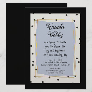 Cute and Roligt Polka Dot Wedding bjudande Inbjudningar