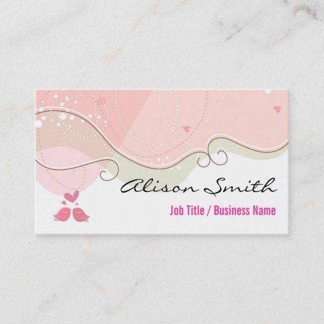Cute and Romantic Business Card Visitkort (Framsida)
