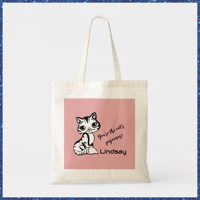 Cute and Rosa Cat's Pajamas Tygkasse (Skapare uppladdad)